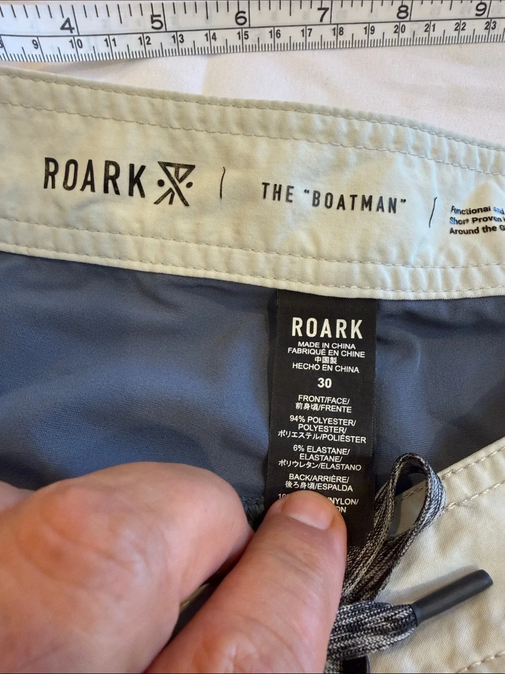 T0309200 Roark Boatman Board Shorts Men's 30 Grey Cordura Stretch Surf Swim Pool